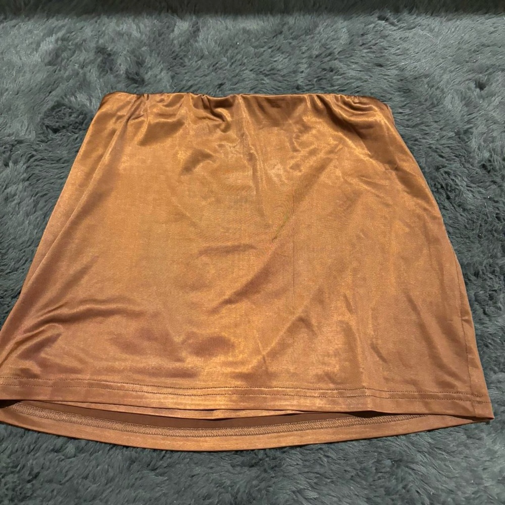 With Jean Satin Skirt